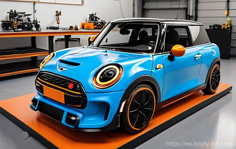 미니카의 최신 기술 동향 - A dynamic scene featuring a person, approximately 18-25 years old, engaged in an immersive mini-car ...