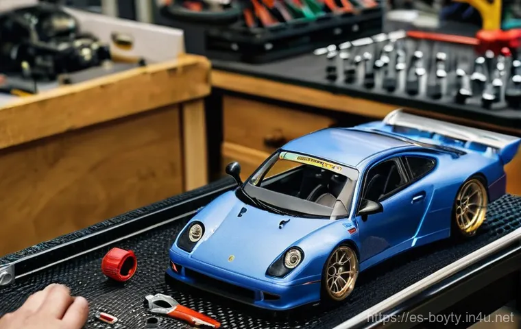 미니카 레이싱 대회 우승 전략 - **Prompt 1: The Master Tuner's Workbench**
    "A close-up, highly detailed shot of an adult male or...