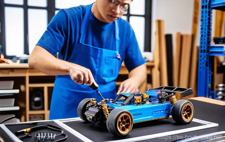 미니카 관련 자격증 정보 - **The Apex of RC Racing Precision:**
    A vibrant, dynamic shot of a focused RC car driver, mid-20s...